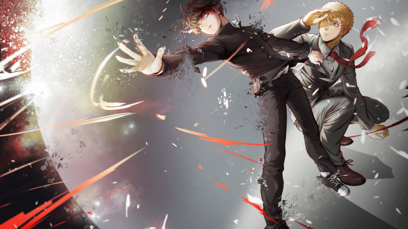 1366x768 Download 1366x768 Mob Psycho Arataka Reigen, Kageyama Shigeo, Shield Wallpaper for Laptop, Notebook
