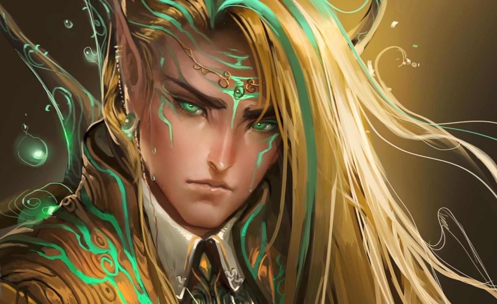 1680x1030 Download Wallpaper Guy, Elf, Eyes, Hair, Sweat, Drops HD Background. Elf, Anime fantasy, Wallpaper
