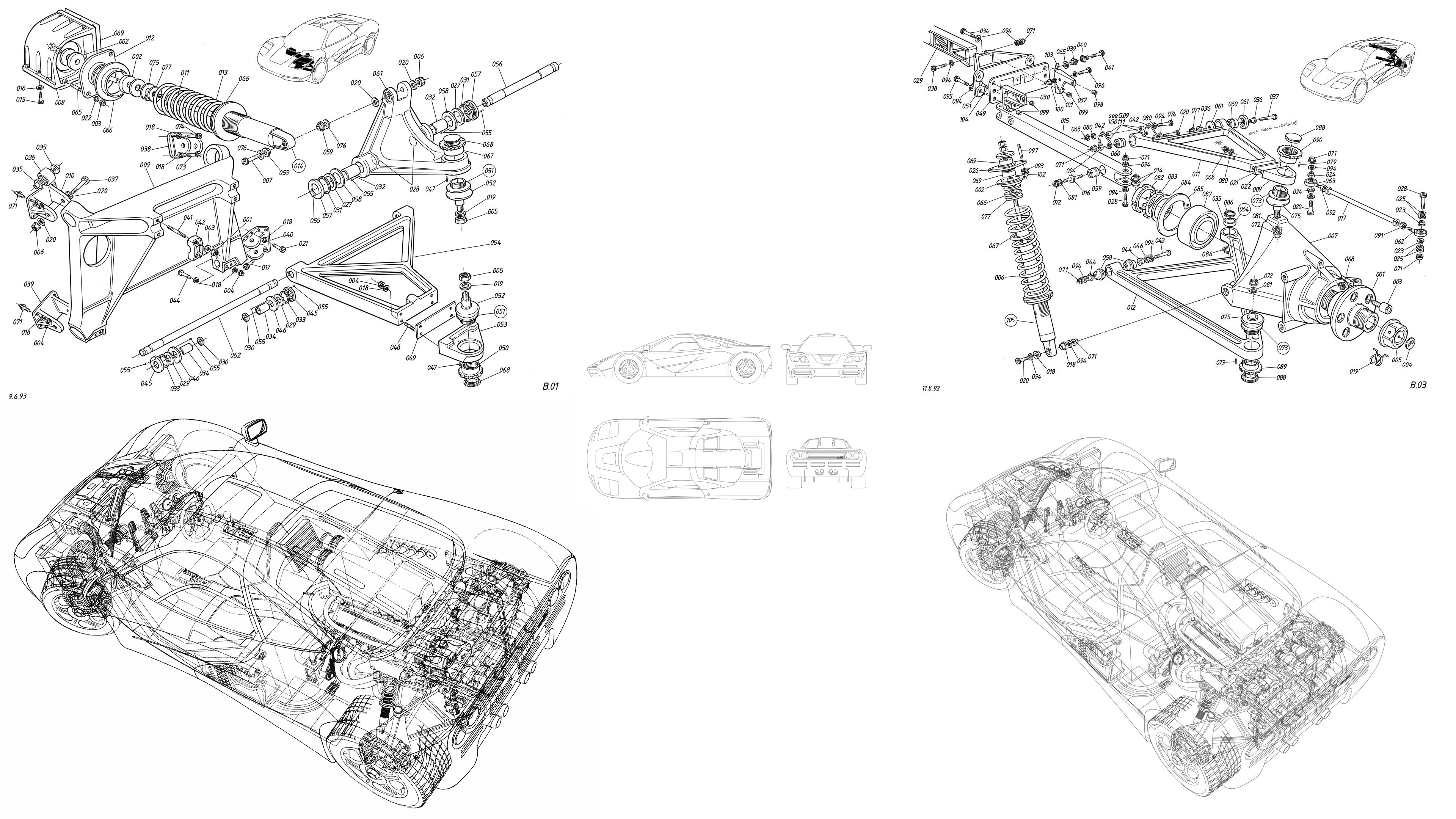 3840x2160 Mclaren F1 Engineering Drawings [3840 2160]. Mclaren f Mclaren, Engineering