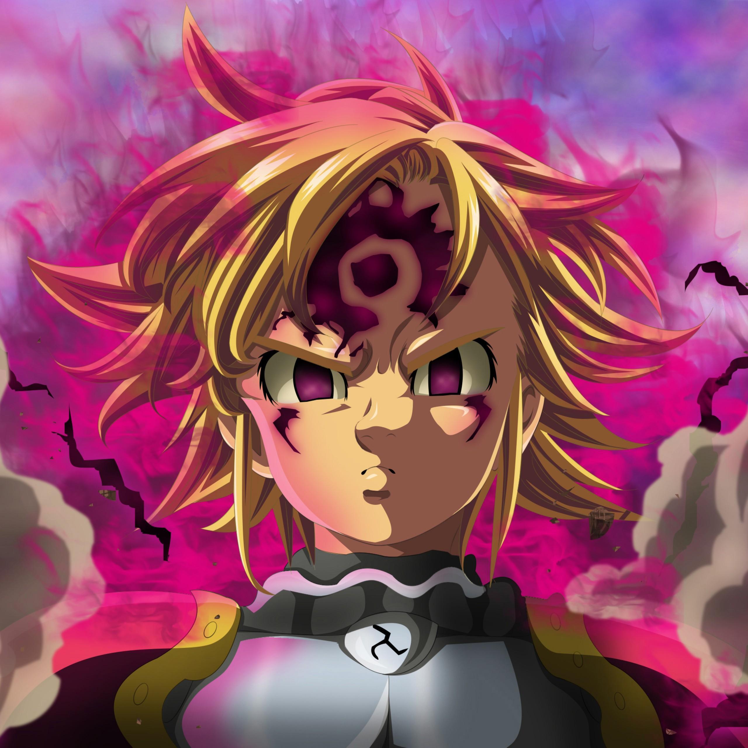 2560x2560 Meliodas Demon King Form Mobile Wallpaper