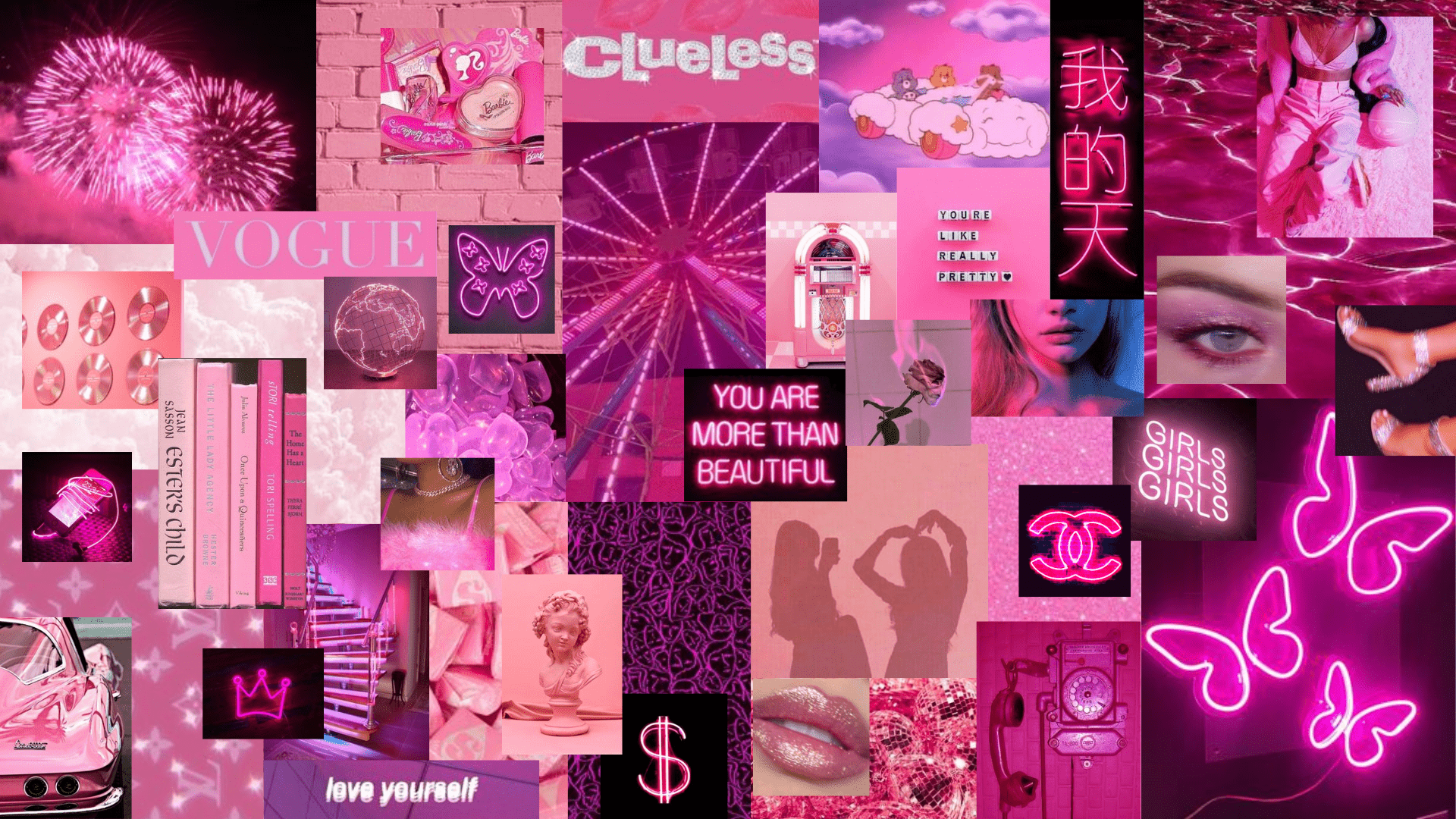 1920x1080 Pink Neon Aesthetic. Pink wallpaper laptop, Cute laptop wallpaper, Pink wallpaper desktop