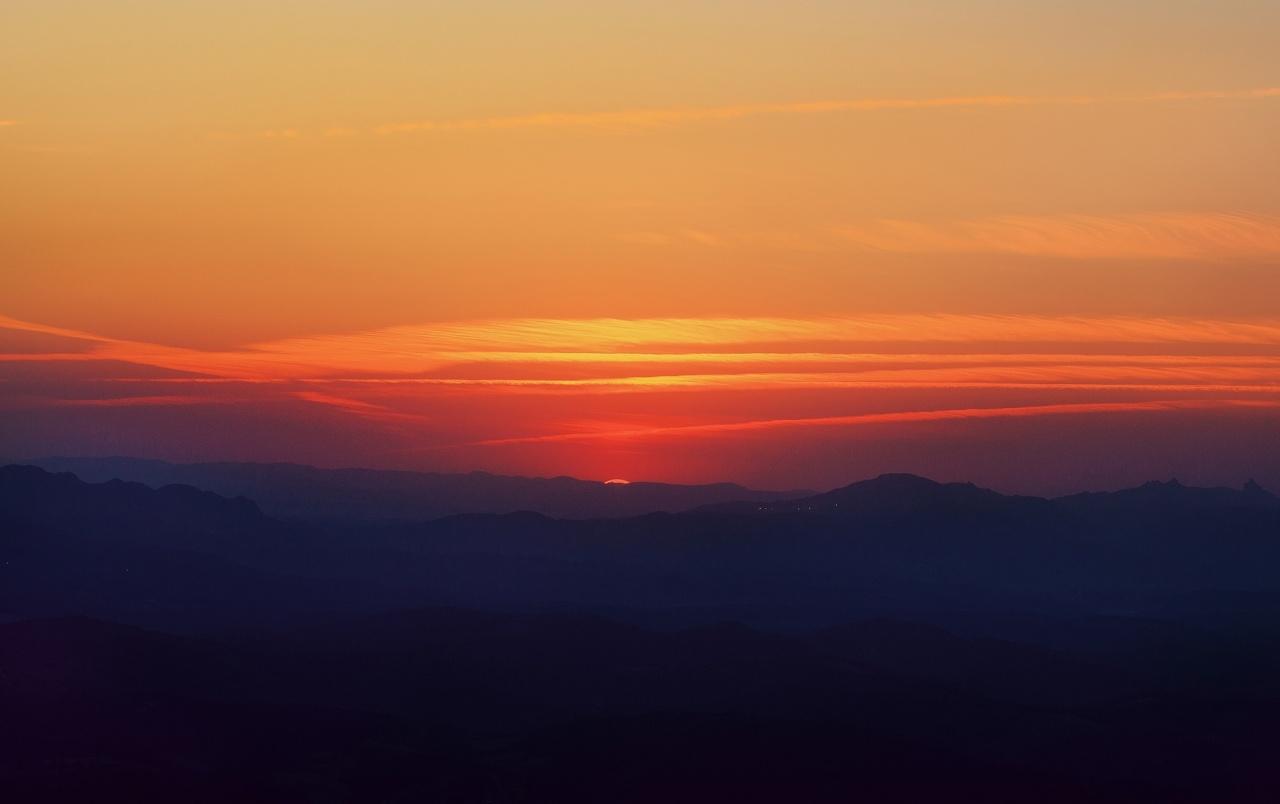 1280x804 Amazing Orange Sky Dark Hills wallpaper. Amazing Orange Sky Dark Hills