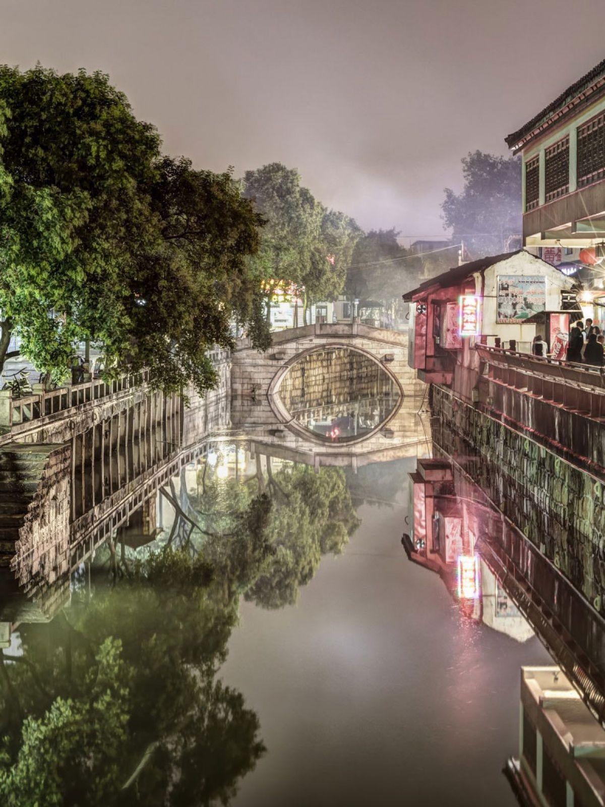 1200x1600 Nanxiang Ancient Town At Night Shanghai Mobile Wallpaper