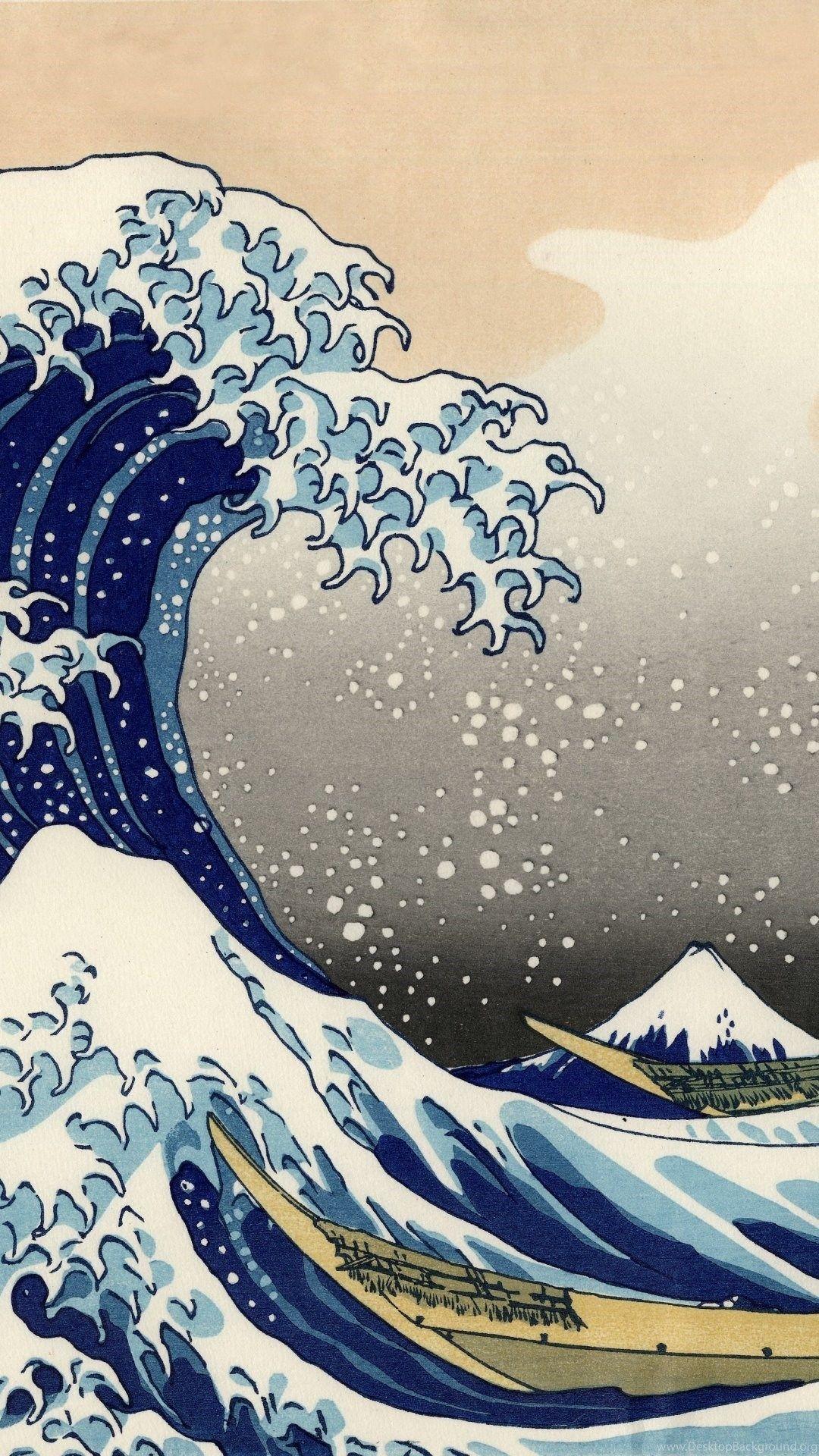 1080x1920 IPhone 5 Artistic The Great Wave Off Kanagawa Wallpaper Desktop Background