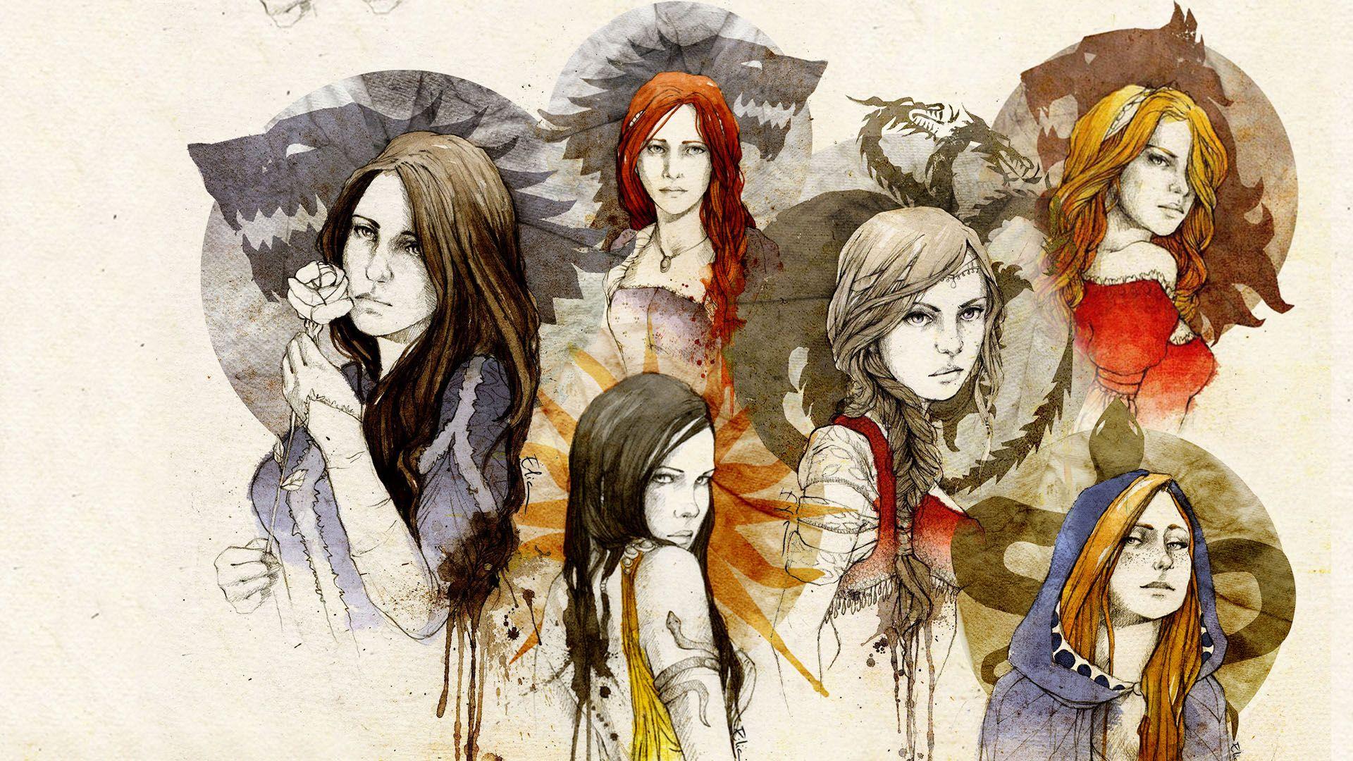 1920x1080 game, Of, Thrones, Song, Of, Ice, And, Fire, Mood, Bokeh, Women, Fantasy, Girl, Girls, Collage Wallpaper HD / Desktop and Mobile Background