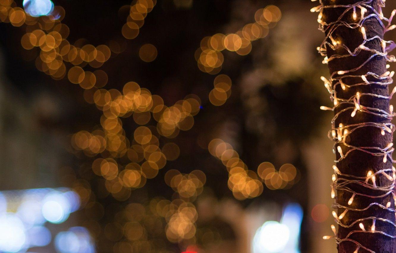 1332x850 Wallpaper christmas, bokeh, brownish lights image for desktop, section праздники