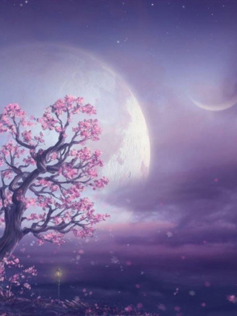 768x1024 Free download Pink Tree Moon Purple Sky wallpaper Pink Tree Moon Purple Sky [1920x1200] for your Desktop, Mobile & Tablet. Explore Purple Tree Wallpaper. Wallpaper with Trees, HD Tree Wallpaper