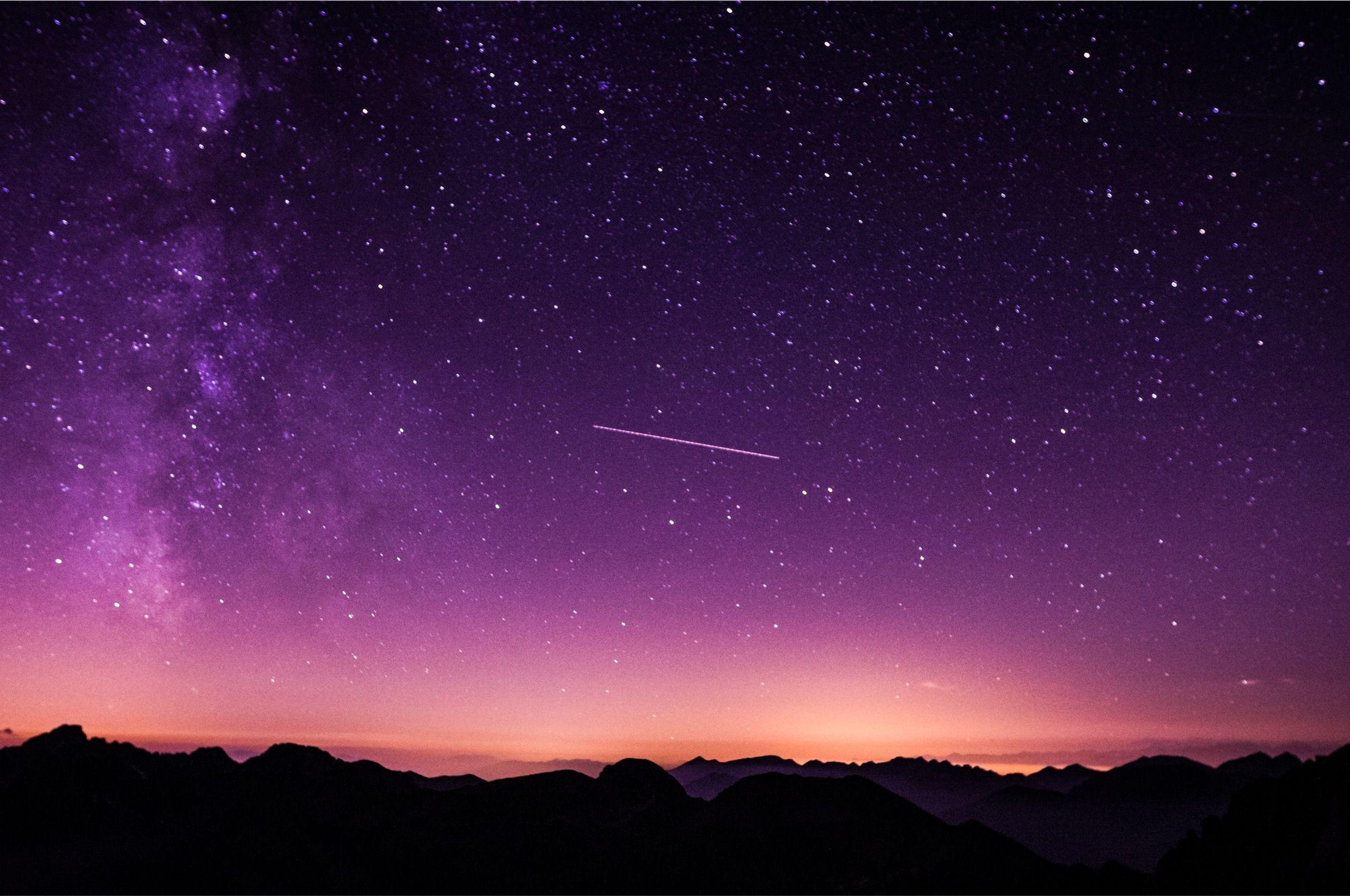 2560x1700 Shooting Stars In Purple Sky Chromebook Pixel HD 4k Wallpaper, Image, Background, Photo and Picture