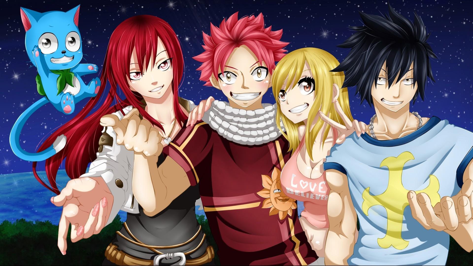 1920x1080 1920x1080 Gray Fullbuster, Happy (Fairy Tail), Natsu Dragneel, Erza Scarlet, Lucy Heartfilia wallpaper JPG