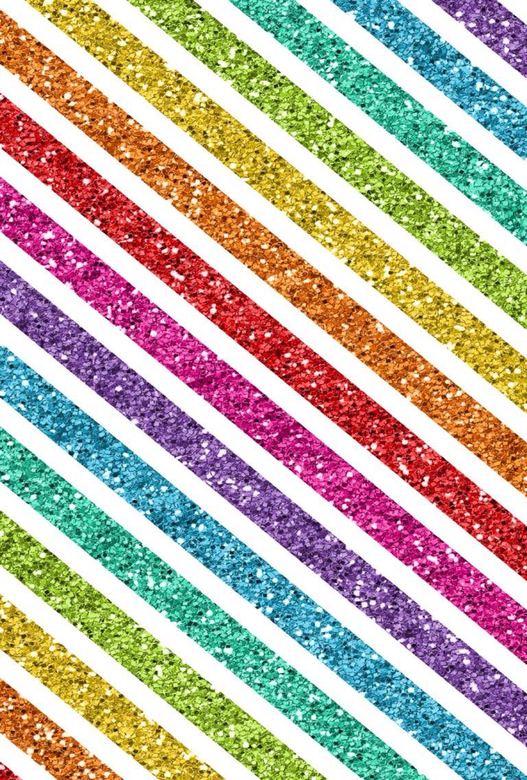 768x1136 Glitter Cute Rainbow Wallpaper