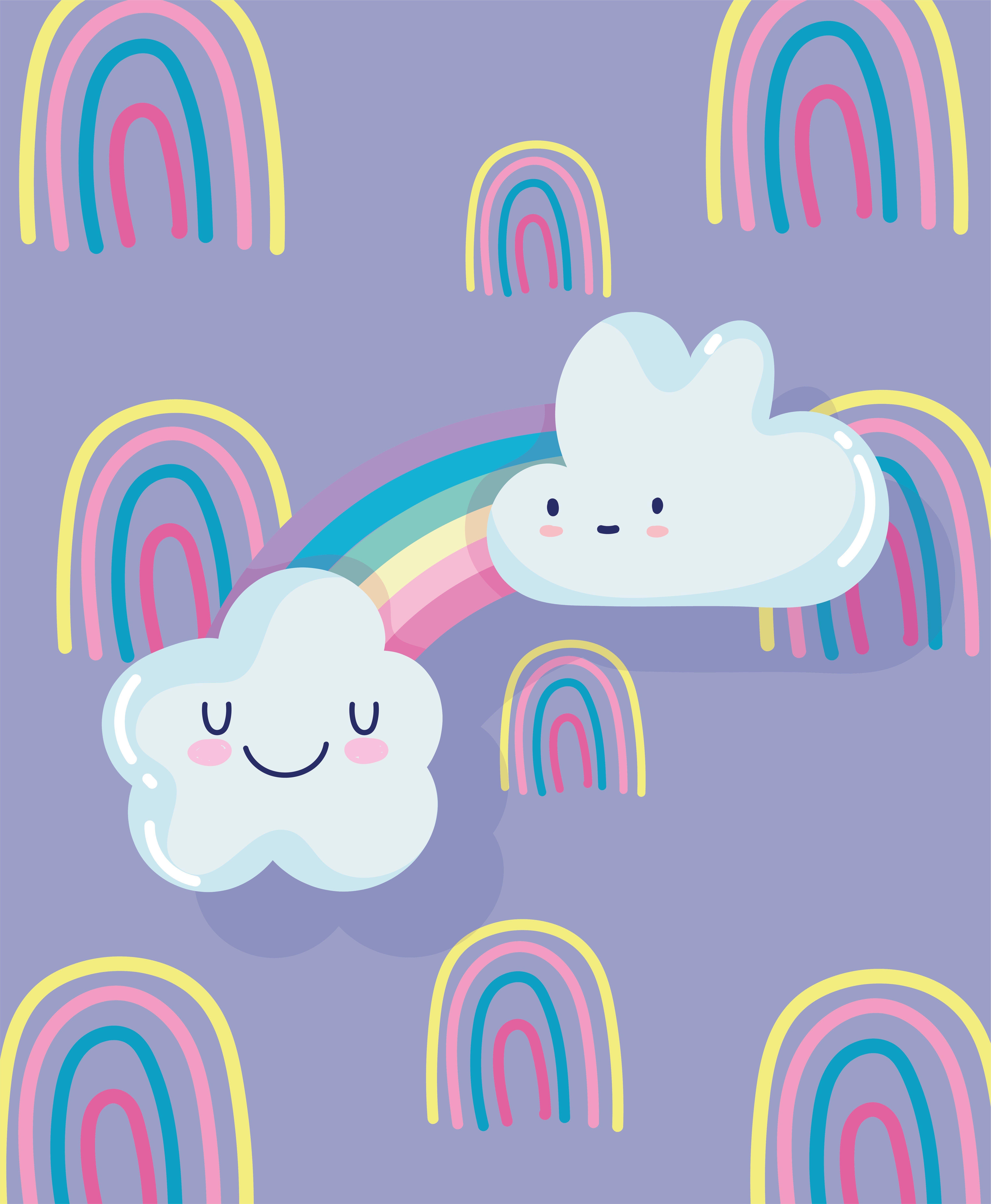 6100x7414 Cute rainbow wallpaper design