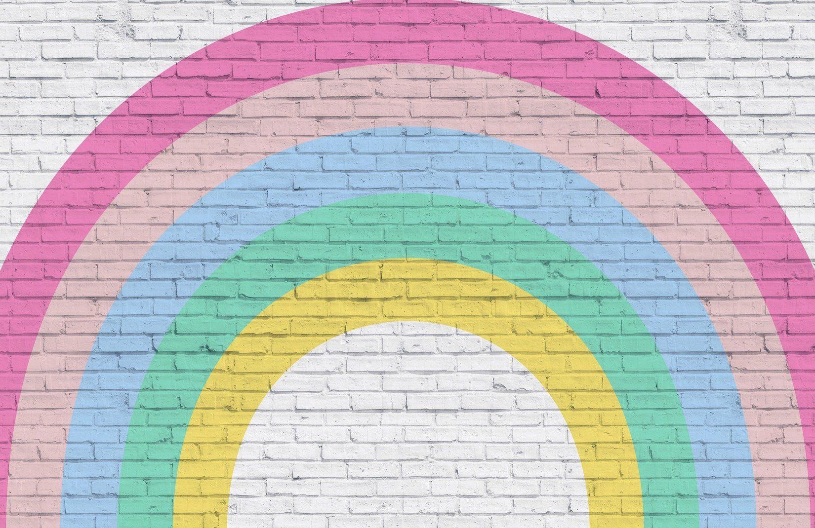 1650x1070 Colorful Rainbow Brick Wallpaper Mural