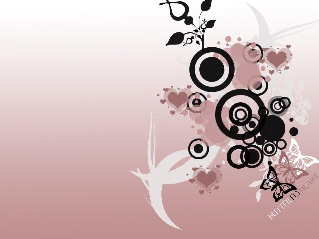 1024x768 Butterfly Heart Vector Wallpaper