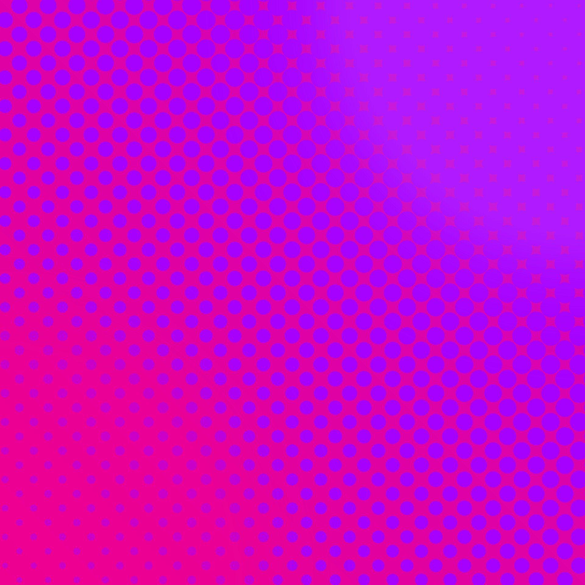 1920x1920 Comic Background. Halftone Dotted Retro Pattern With Circles, Dots, Design Element For Web Banners, Posters, Cards, Wallpaper, Backdrops, Sites. Pop Art Style. Vector Illustration. Pink Purple Color