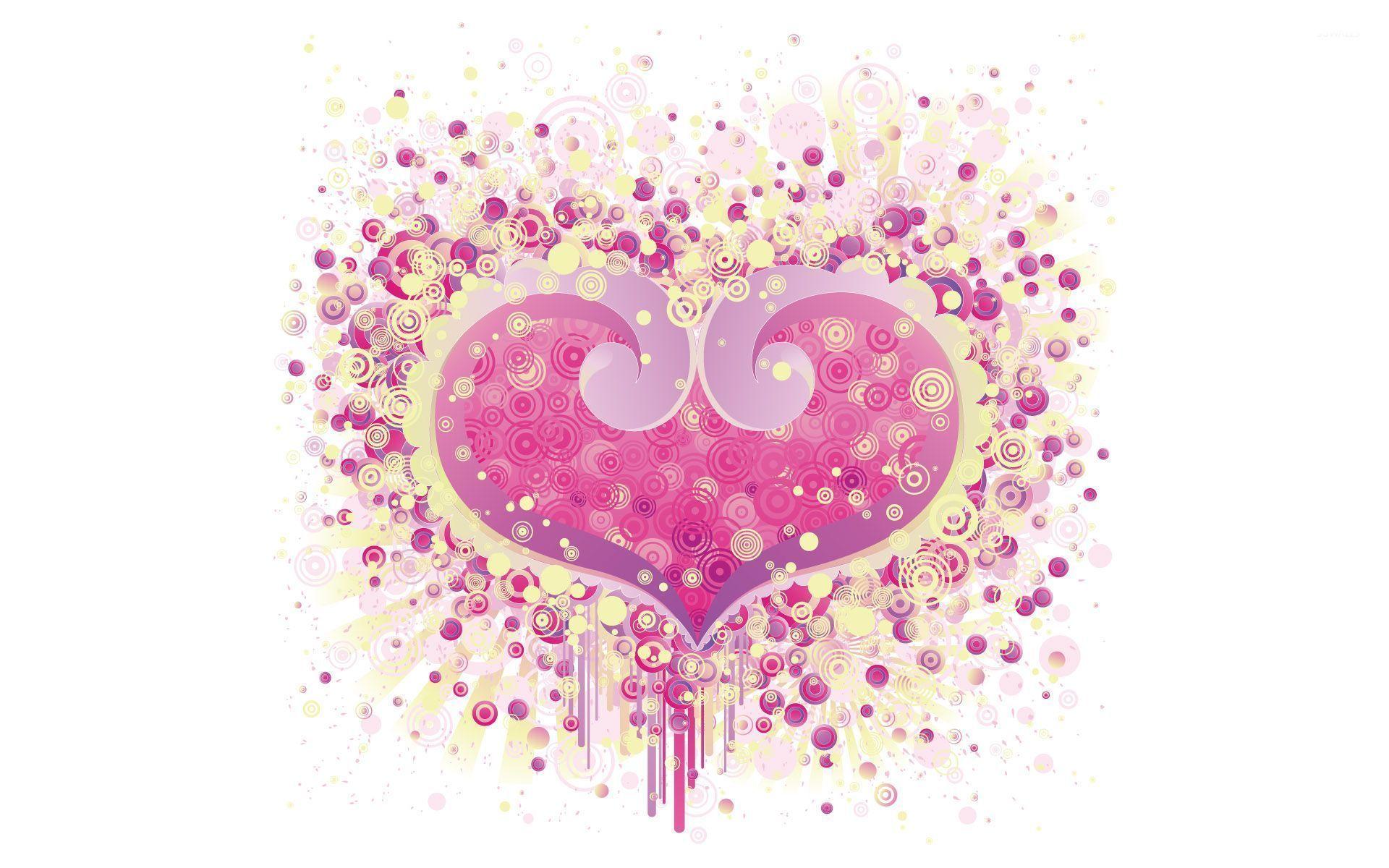1920x1200 Pink heart made of circles wallpaper wallpaper