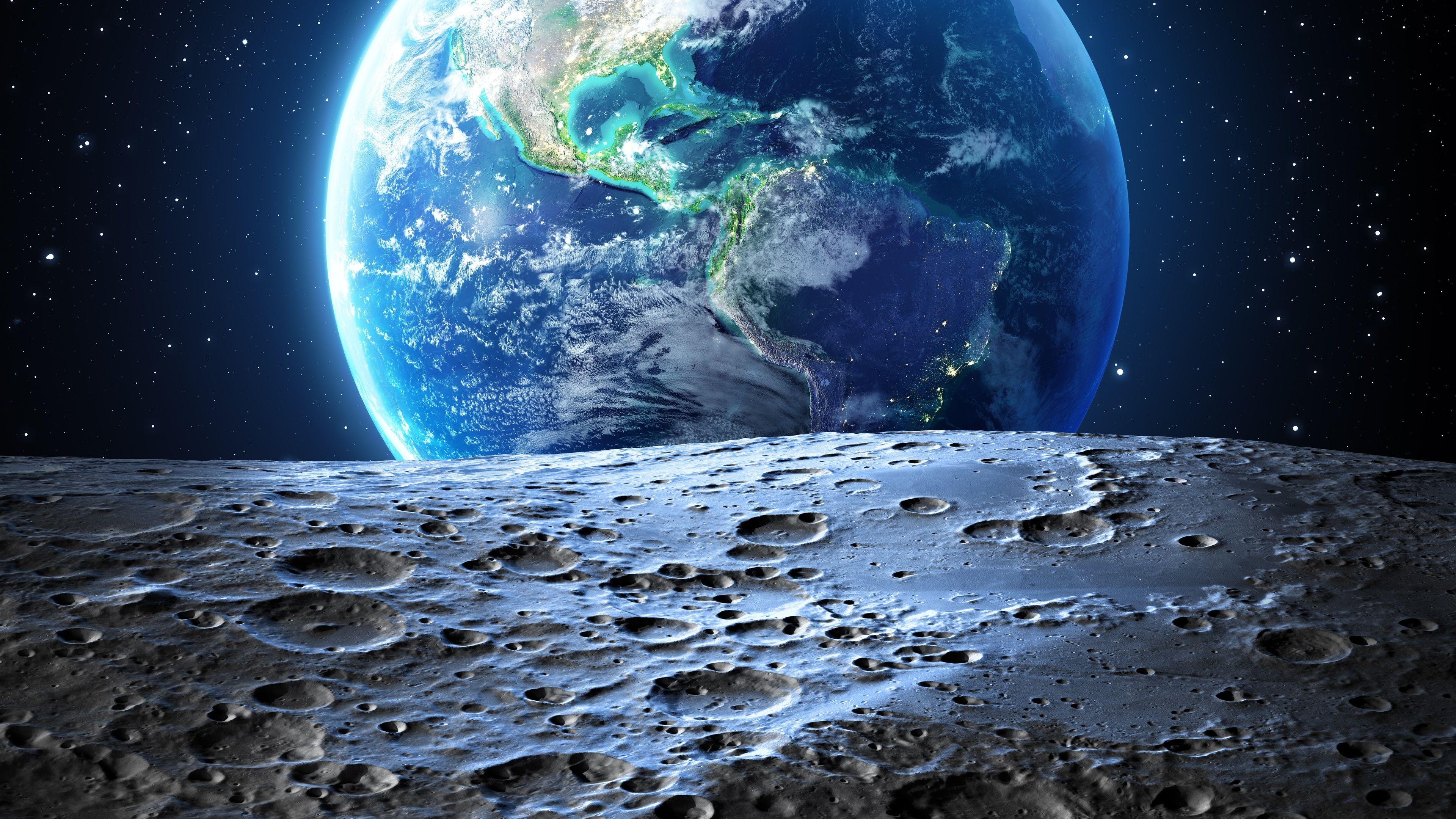 3840x2160 Wallpaper 4k Earth Moon 4k 4k Wallpaper, Digital Universe Wallpaper, Earth Wallpaper, Hd Wallpaper, Moon Wallpaper, Nature Wallpaper