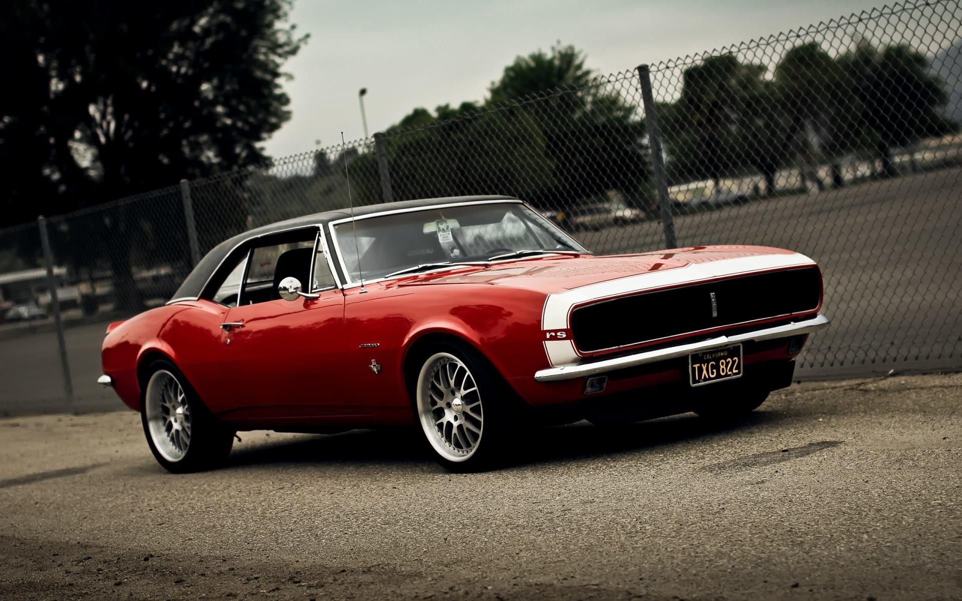 1920x1200 american cars, Chevrolet Camaro RS, red cars, cars, muscle cars wallpaper