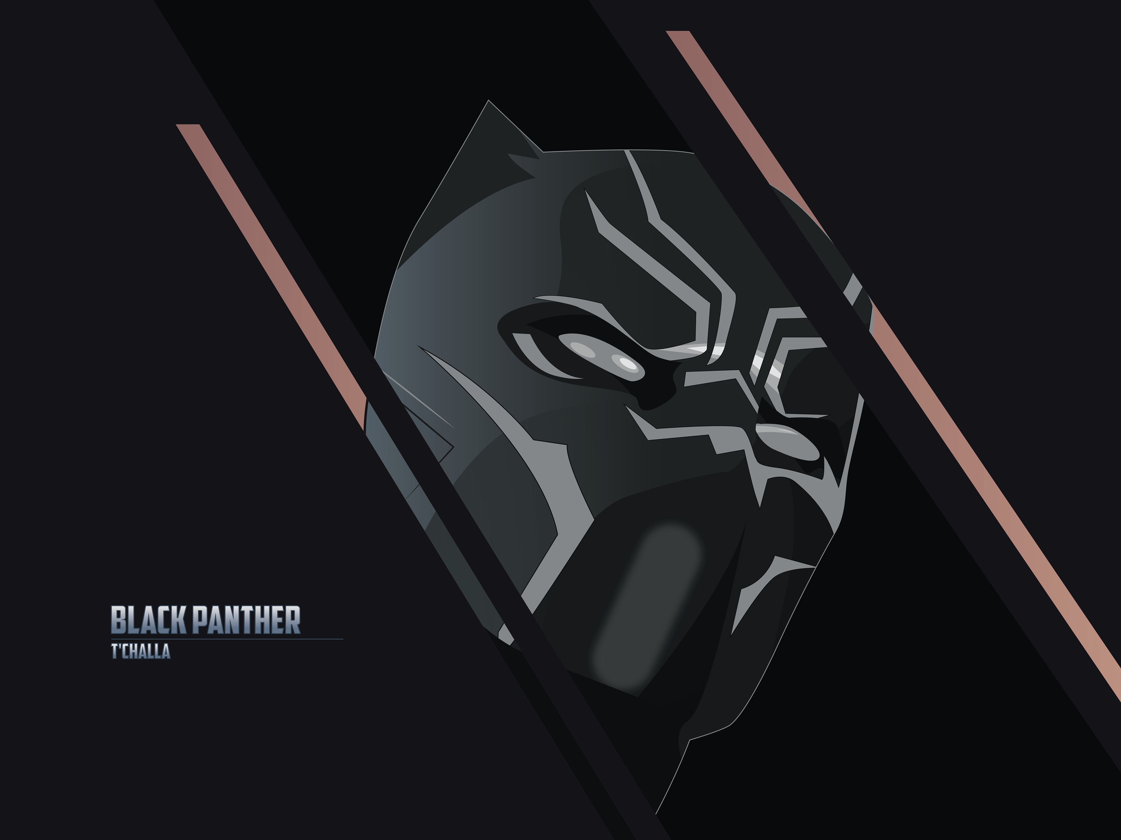 3840x2880 Black Panther 3840×2880 Tchalla Marvel Comics Superhero Minimal 4k