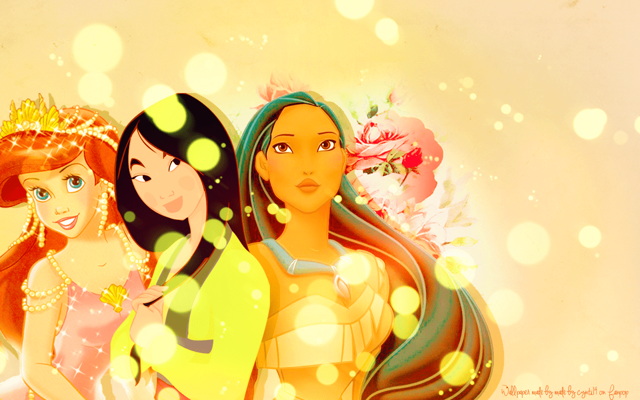 1280x800 Princess Ariel, Mulan And Pocahontas Wallpaper Pocahontas Disney Princess