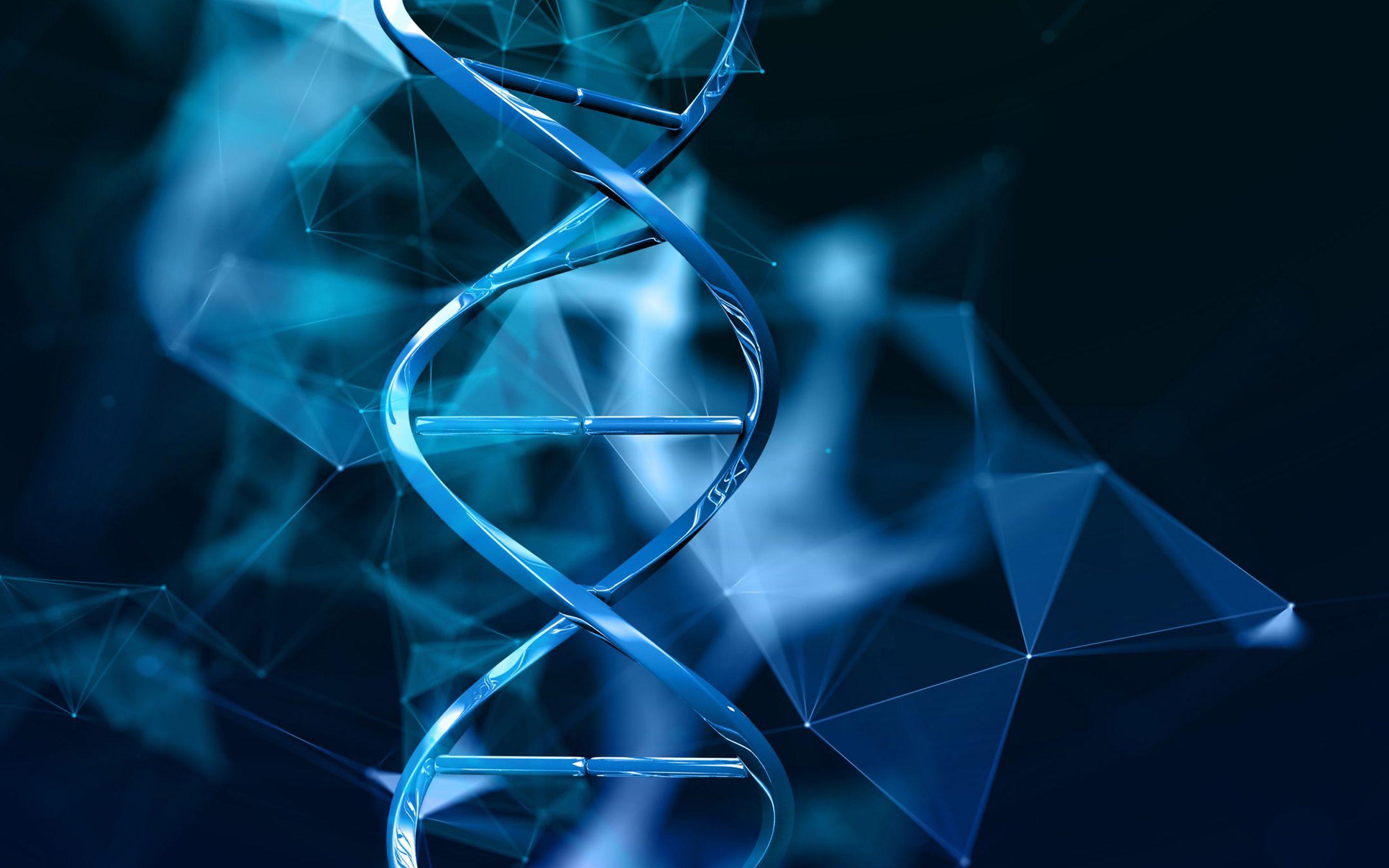 2880x1800 Download wallpaper 3D blue dna molecule, blue dna background, dna concepts, 3D molecule, biology background for desktop with resolution 2880x1800. High Quality HD picture wallpaper