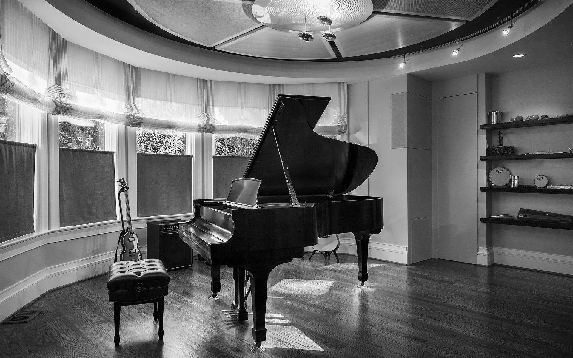 1920x1200 black, White, B w, Black and white, Piano, Guitars Wallpaper HD / Desktop and Mobile Background