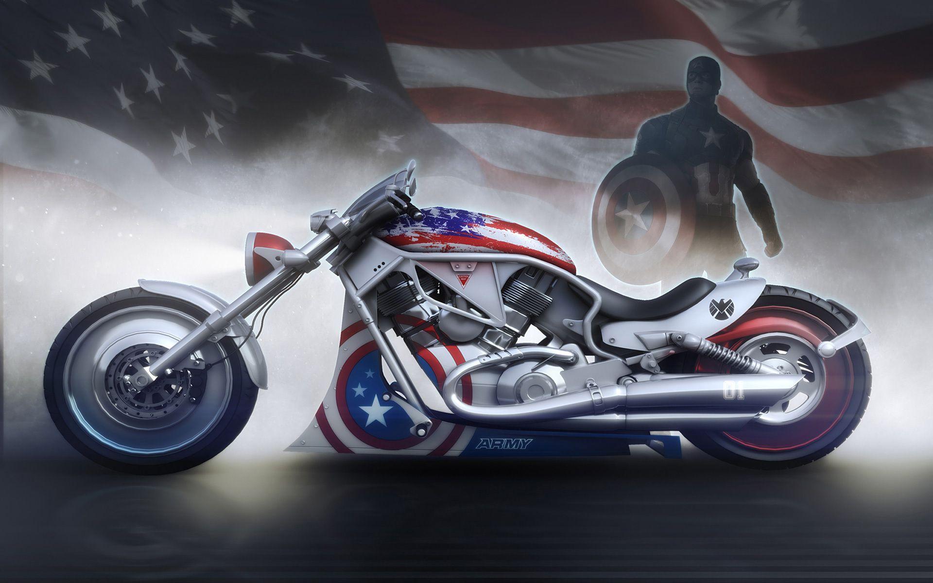 Captain America Bike Wallpapers - Top Free Captain America Bike Backgrounds  - WallpaperAccess