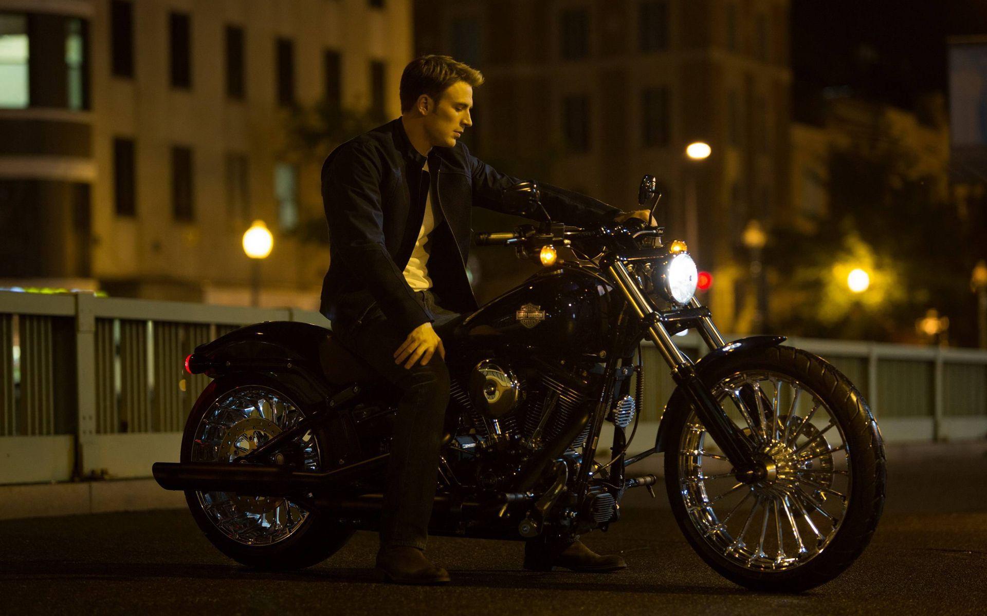 1920x1200 Chris Evans Bike Captain America Movie X Wallpaper. Captain america winter soldier, Chris evans captain america, Marvel captain america