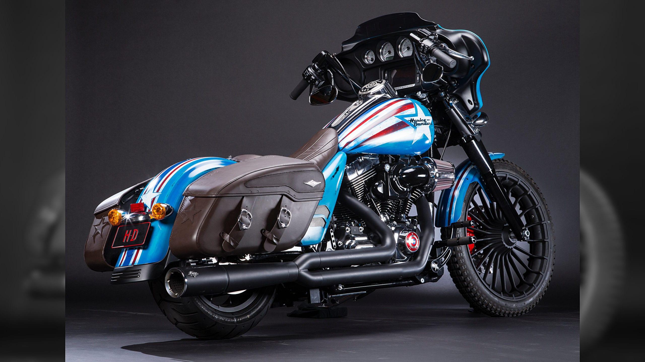 2560x1440 Custom Harley Davidson Marvel Bikes