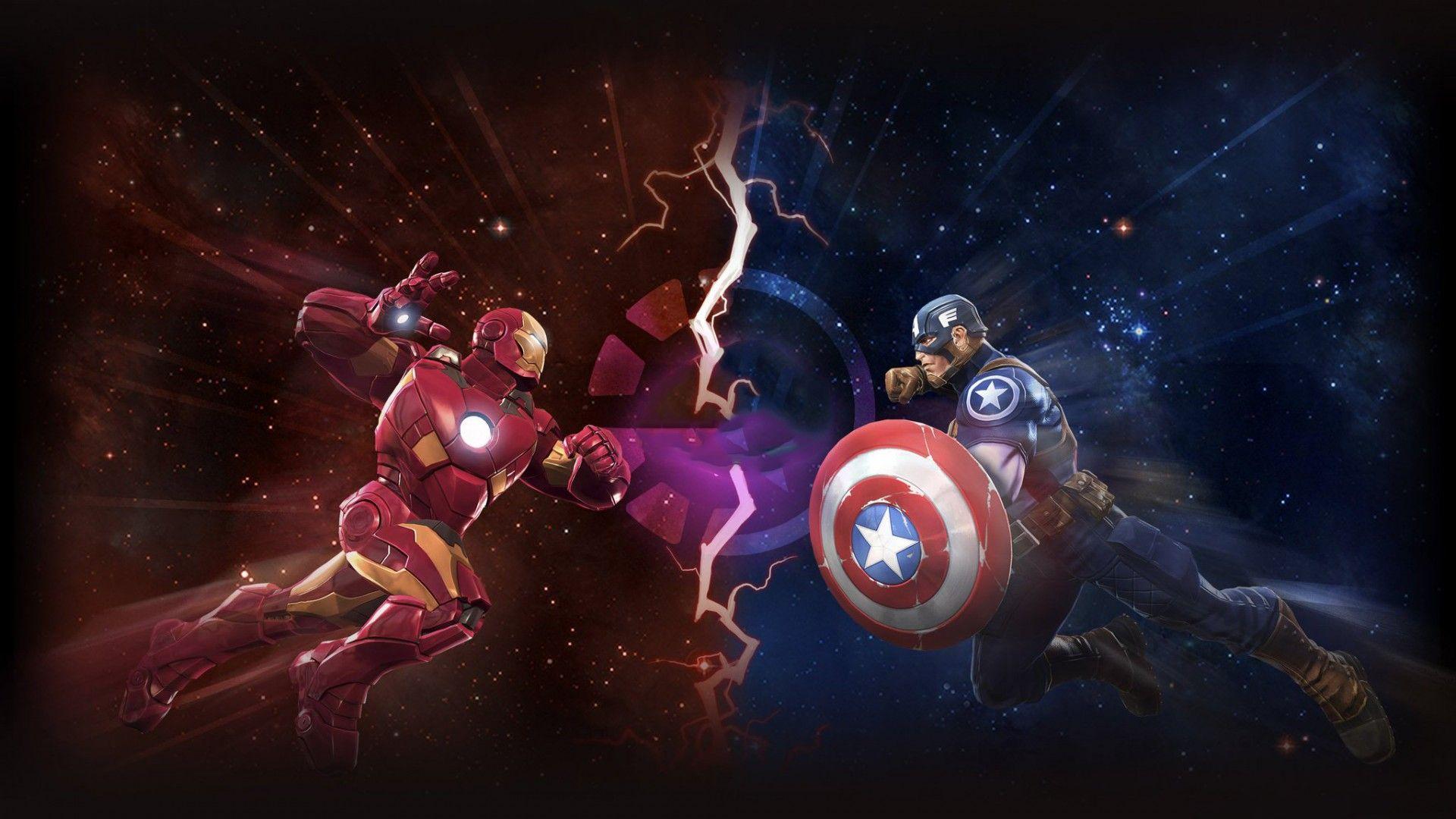 1920x1080 Iron Man Vs Captain America Wallpaper