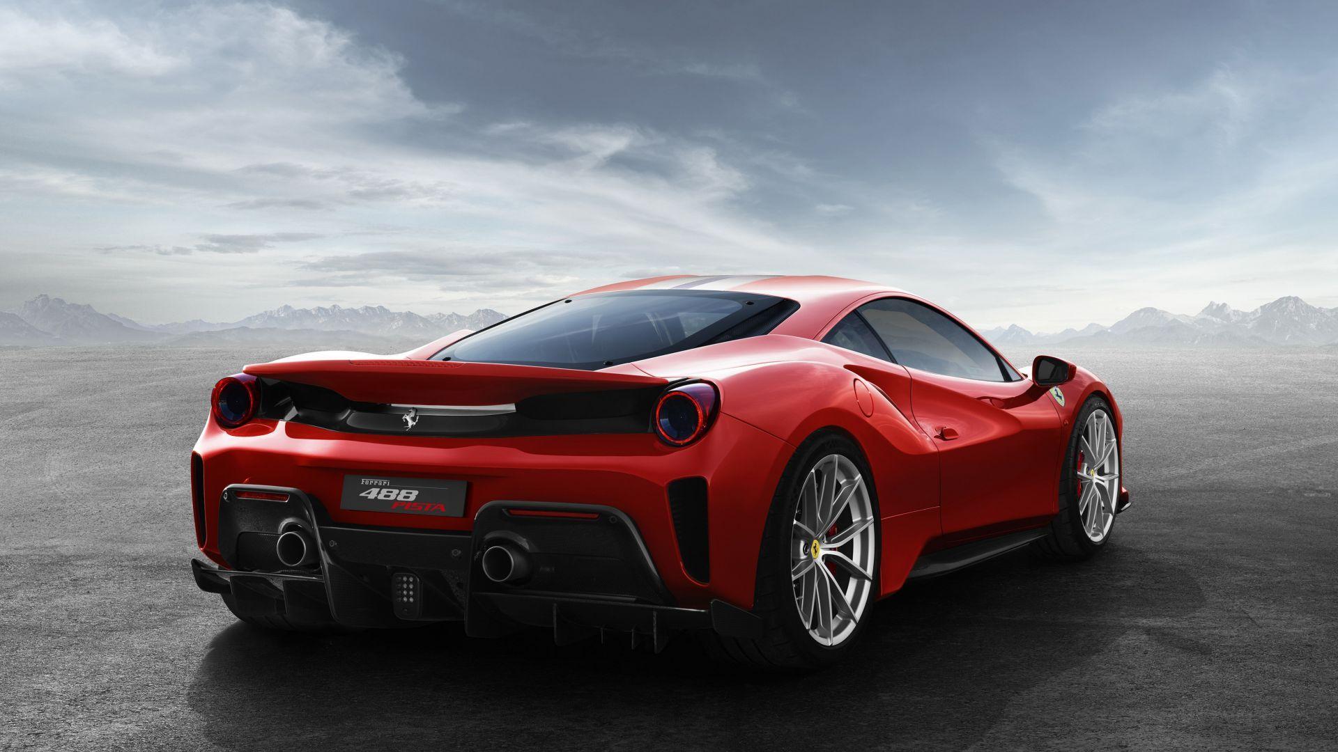 1920x1080 Desktop wallpaper ferrari 488 pista, supercar, rear view, HD image, picture, background, 8732d0
