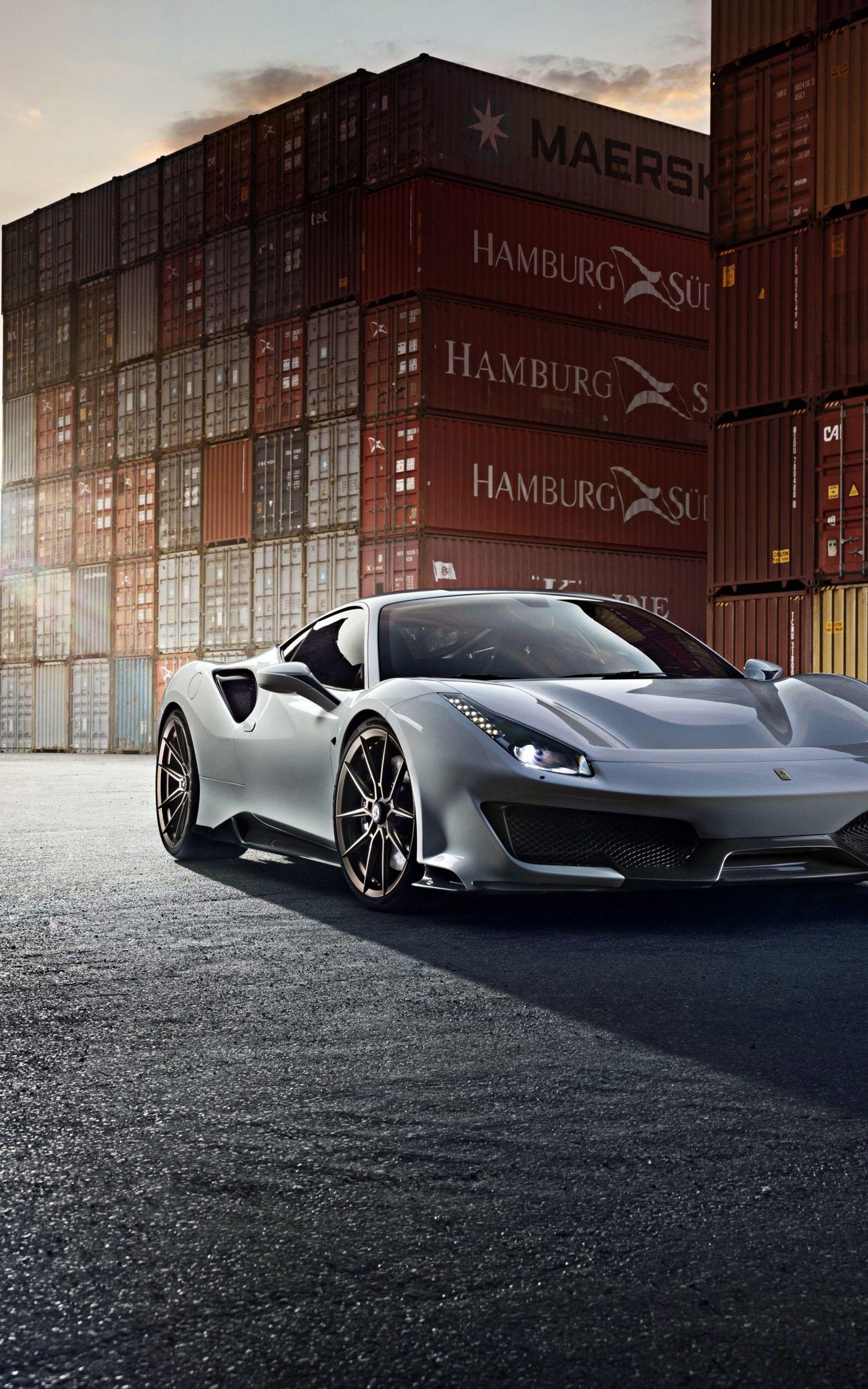 1600x2560 Download 1600x2560 Ferrari 488 Pista, Silver, Containers, Supercars Wallpaper for Google Nexus 10