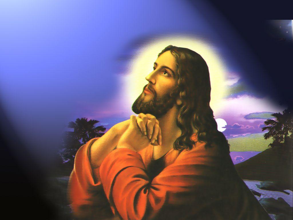 1024x768 Jesus Christ Praying Wallpaper