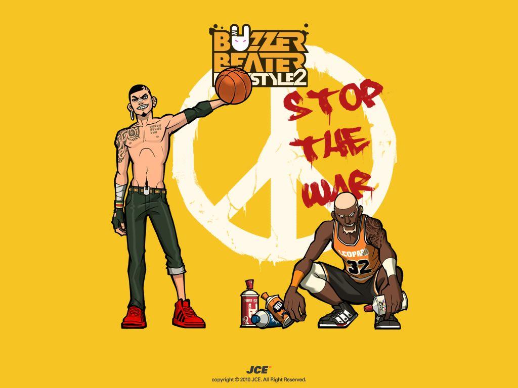 1024x768 Cool Cartoon Basketball Wallpaper