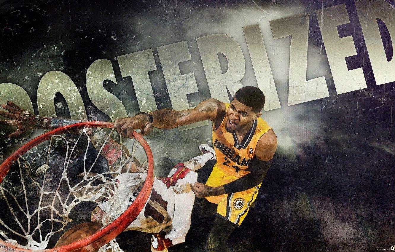 1332x850 Wallpaper basketball, NBA, dunk, Indiana Pacers, Paul George, posterize image for desktop, section спорт