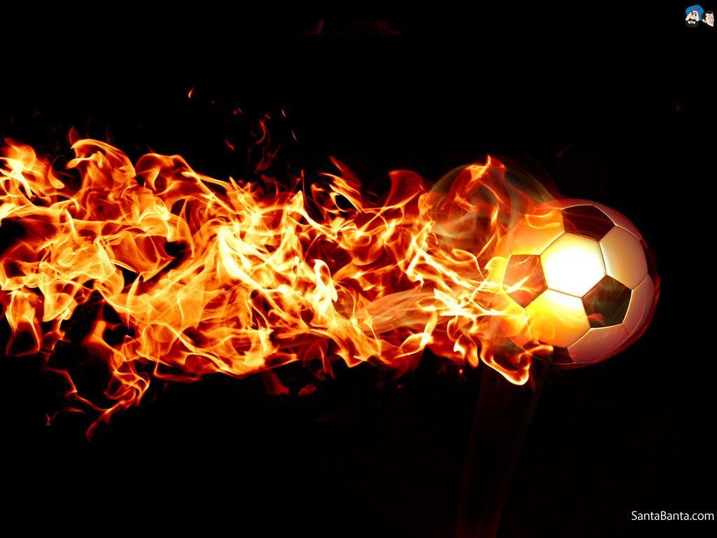 flaming soccer ball wallpaper