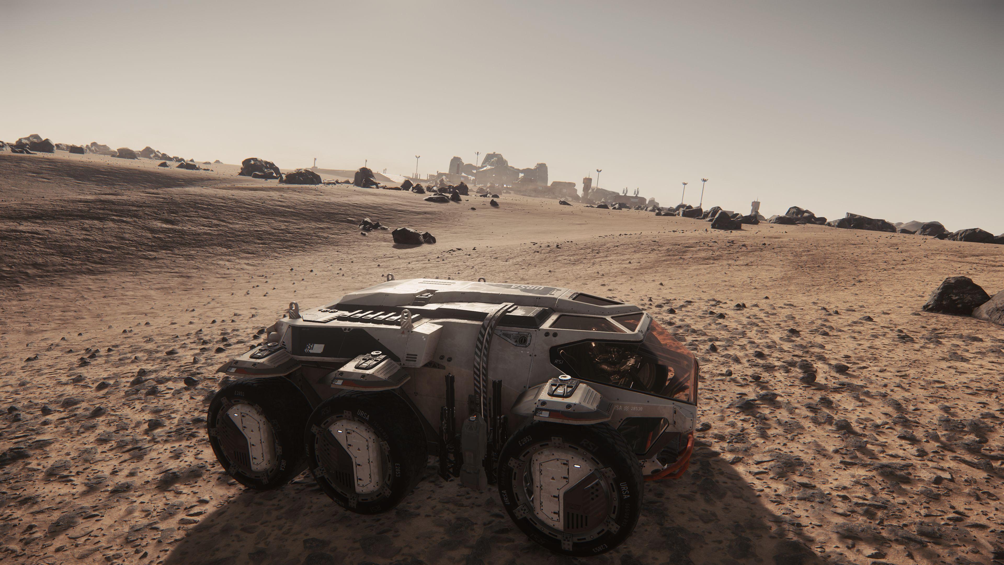 3840x2160 Download wallpaper from game Star Citizen with tags: Ursa, MacBook Pro, Star Citizen, Outpost, Rover, Reclaimer