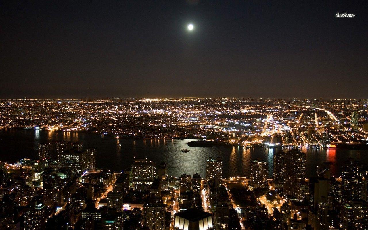 1280x800 New York City at night HD wallpaper. Night city, City wallpaper, New york city
