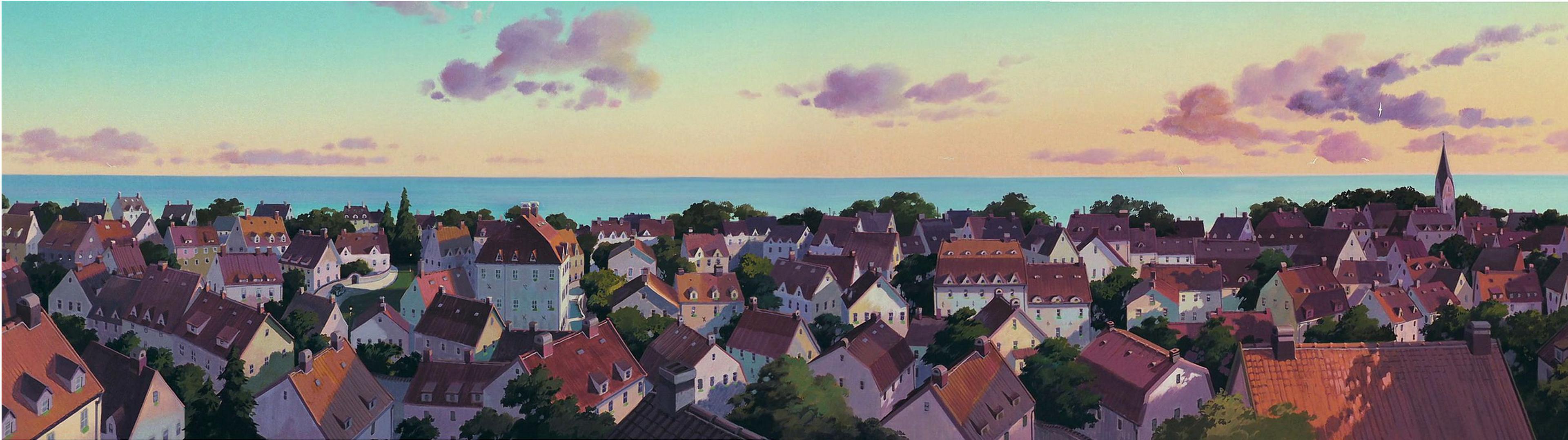3840x1080 Ghibli Background Kodama