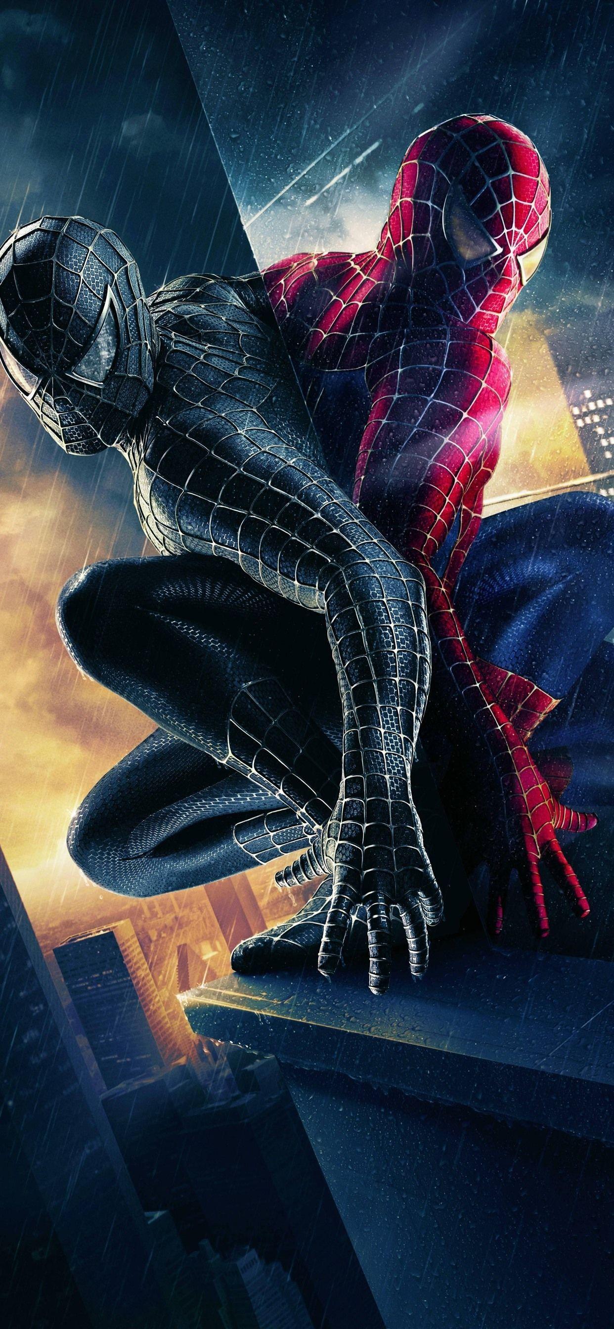 1242x2688 IPhone Wallpaper Spider Man, Black And Red, City, Rain Wallpaper Spider Man