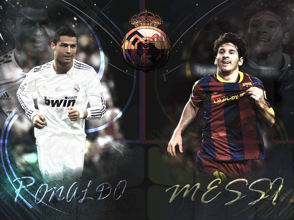 1024x768 It's All About Wallpaper: Lionel Messi vs Cristiano Ronaldo Wallpaper