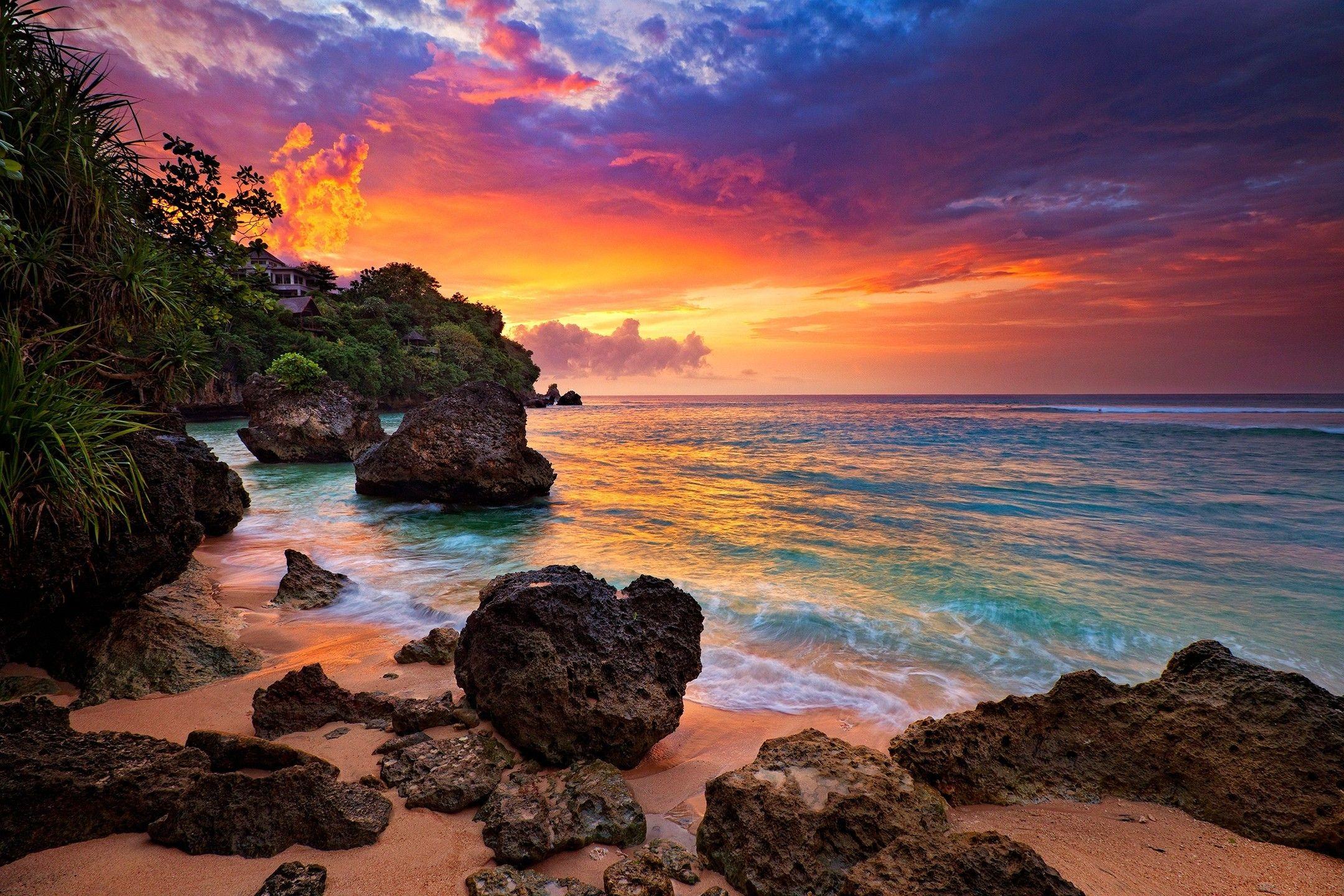 2160x1440 Wallpaper Beach Sunset HD