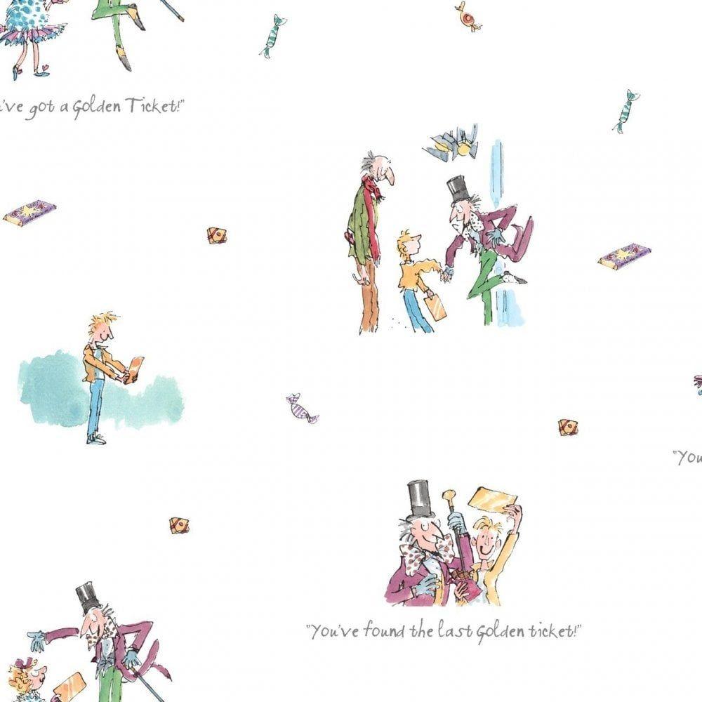 1000x1000 Muriva Roald Dahl Willy Wonka & the Chocolate Factory Wallpaper