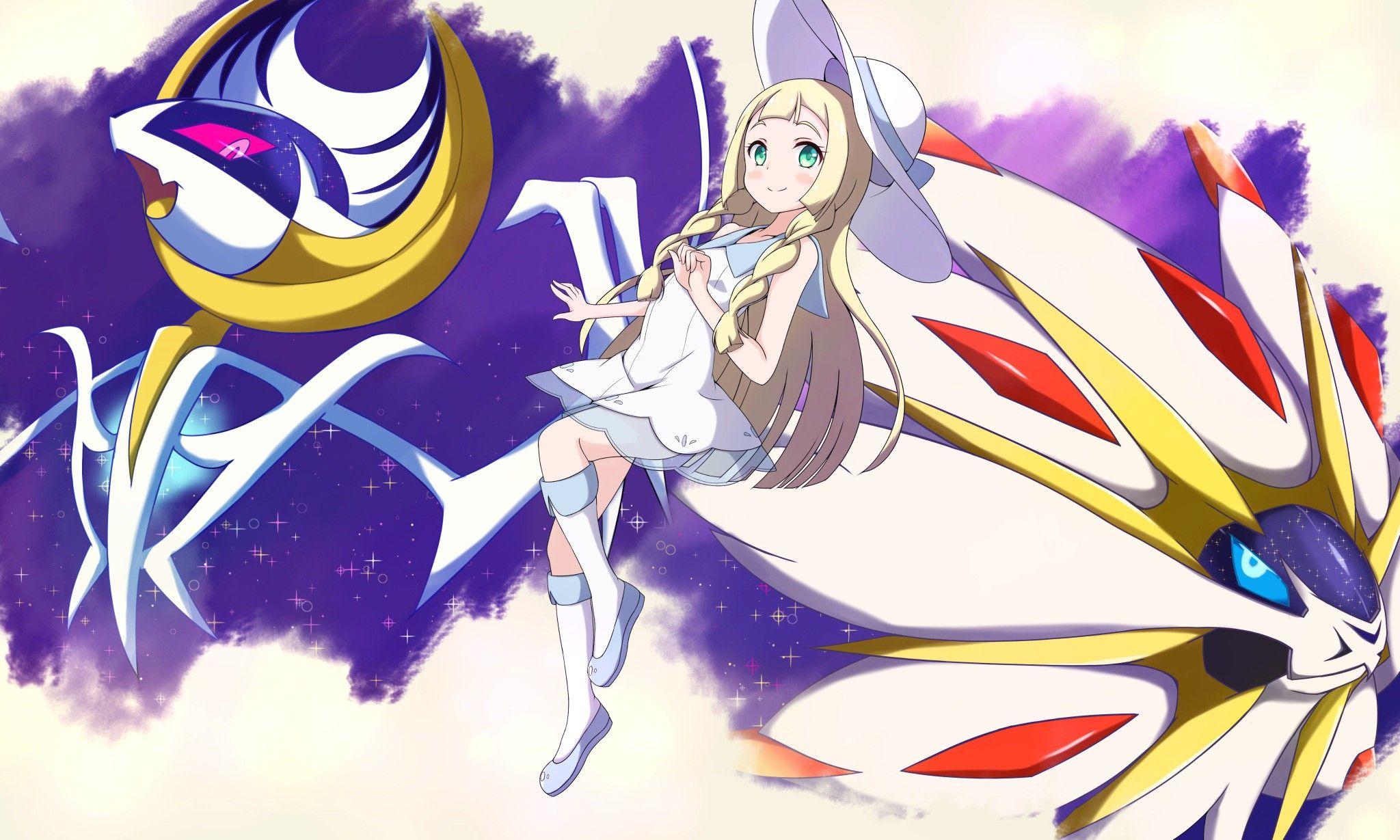 2048x1229 Lillie lunala and solgaleo. Awesome anime, Pokémon heroes, Pokemon art