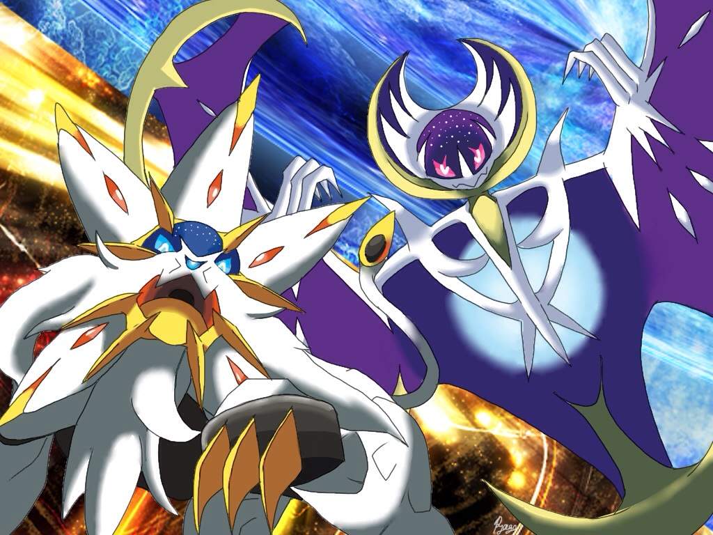 1024x768 Solgaleo And Lunala Wallpaper