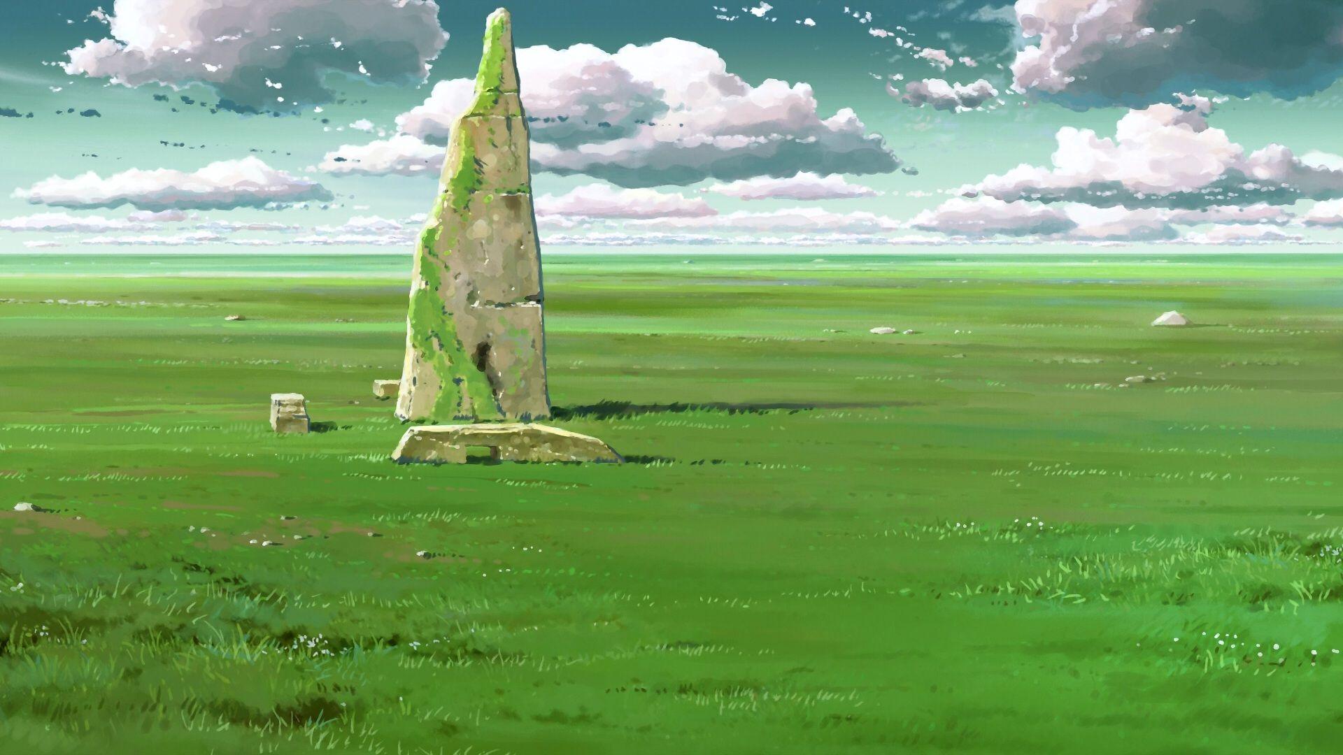 1920x1080 Anime Scenery Green Wallpaper