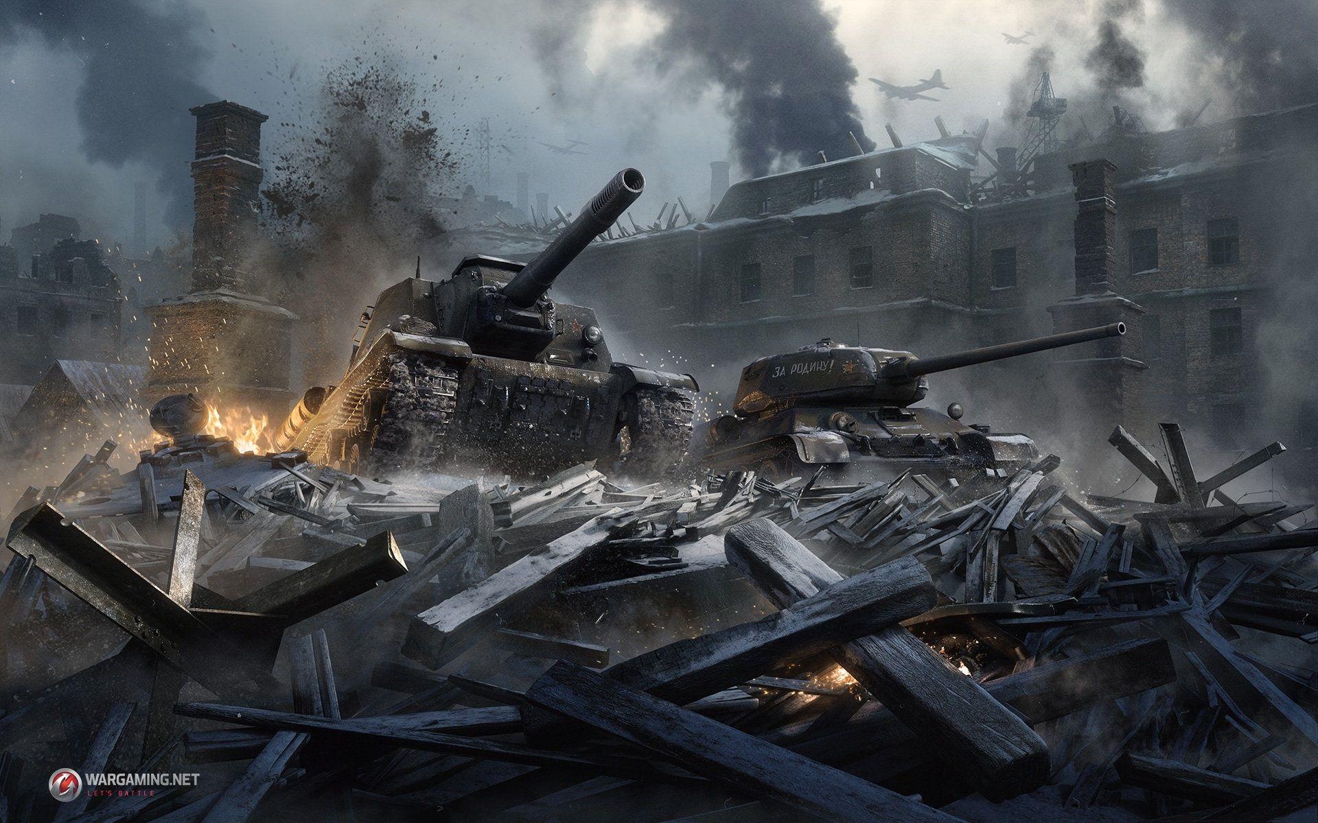 1920x1200 Wallpaper World of Tanks, Stalingrad, destruction, city 1920x1200 HD Picture, Image