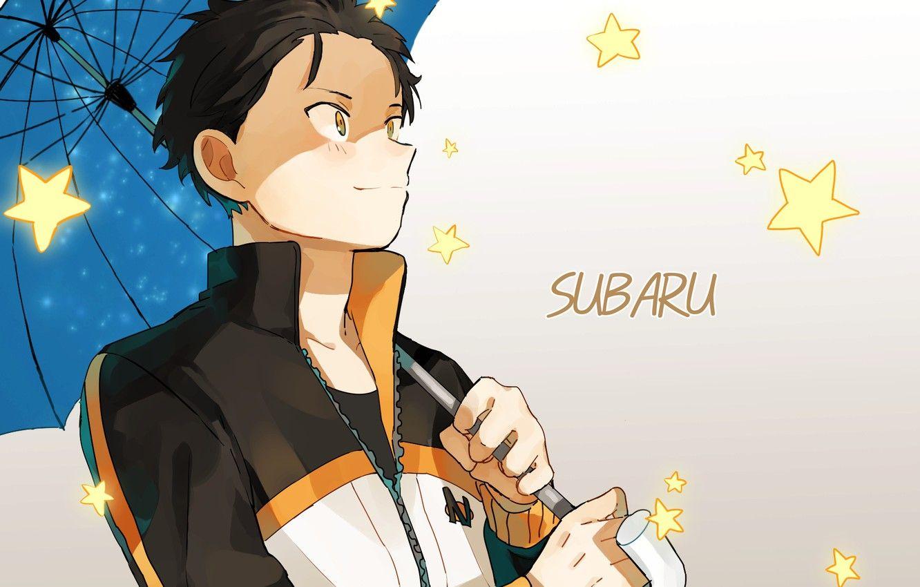 1332x850 Wallpaper umbrella, guy, Subaru, From scratch, Re: Zero Kara Hajime Chip Isek Or Seikatsu, Natsuki Subaru image for desktop, section сёнэн