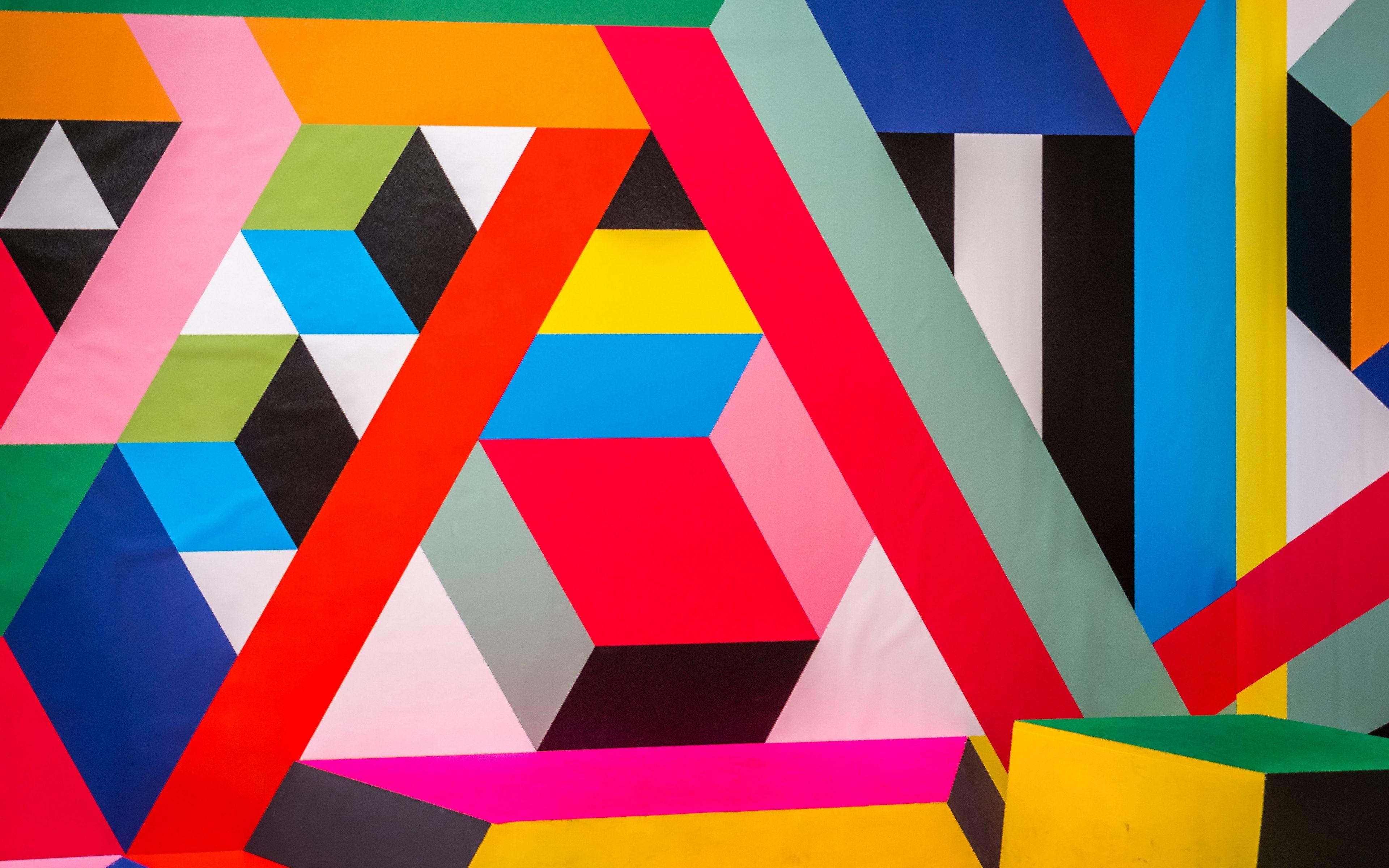 3840x2400 Wallpaper Pattern, Geometric, Colorful, Lines, Shapes, Colourful Shapes Background