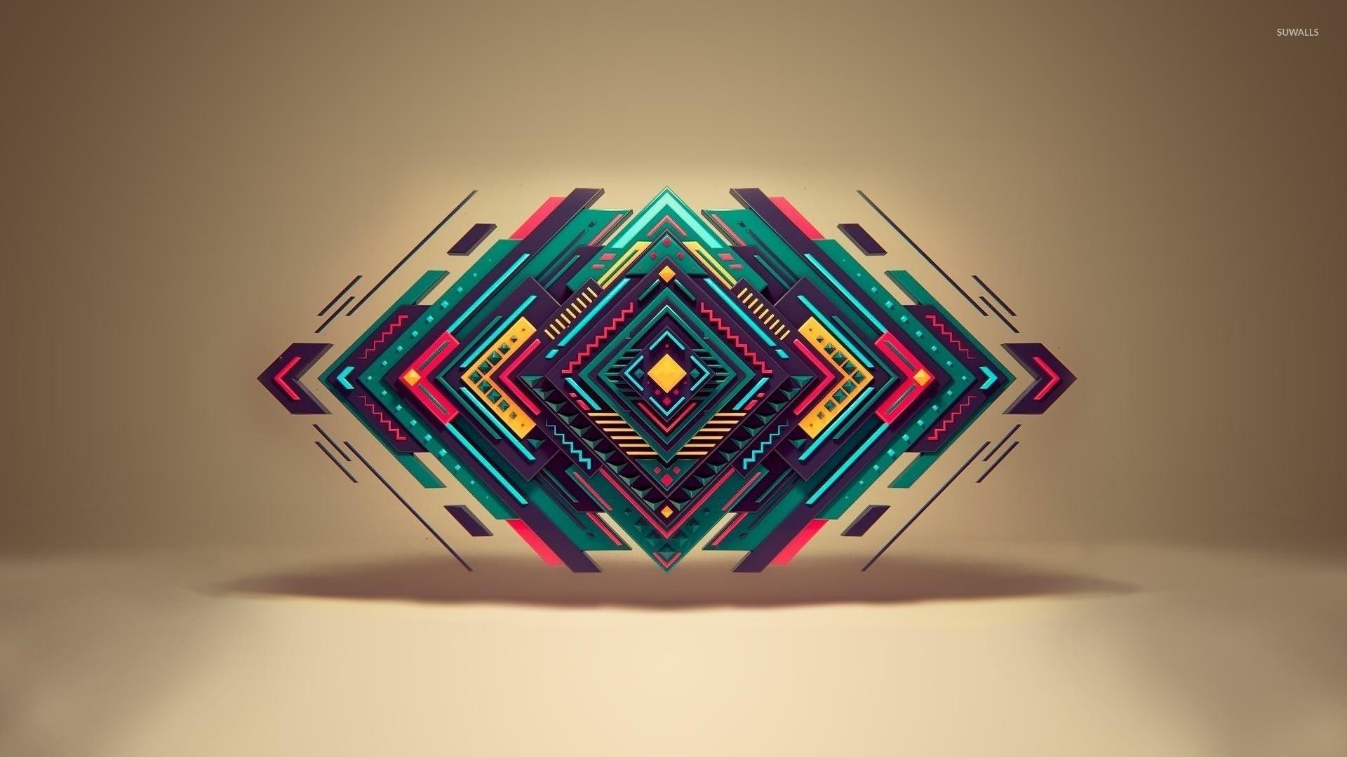 1920x1080 Colorful shapes floating wallpaper wallpaper