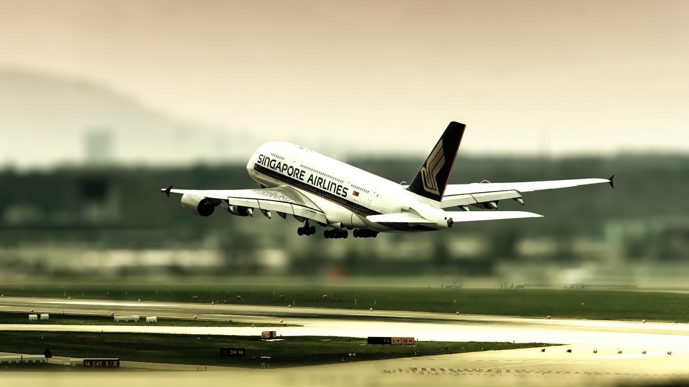 1366x768 Singapore Airlines A380 Tilt Shift. Singapore Airlines, Airlines, Aircraft